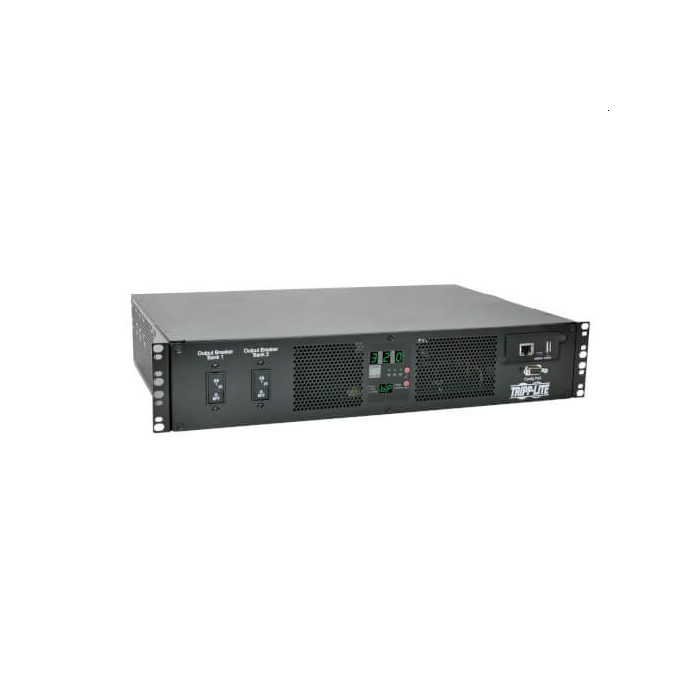 Tripp Lite by Eaton 7.7kW еднофазен комутируем PDU с автоматичен превключвател, два 200-240V IEC309 32A сини входа, 16-C13 2-C19 изхода, 2U, TAA