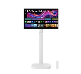 Монитор LG 32U889SA-W, 31.5" IPS, Smart webOS, Touch, Swivel, 5ms GtG, 1000:1, 350cd/m2, UHD 4K (3840 x 2160), HDR 10, DCI-P3 95%, 3xUSB Type-C (PD 65W), 2xHDMI, Tilt, Height adjustment, Swivel, Pivot, AirPlay 2, Високоговорители 5W x 2, LG Switch, Бял