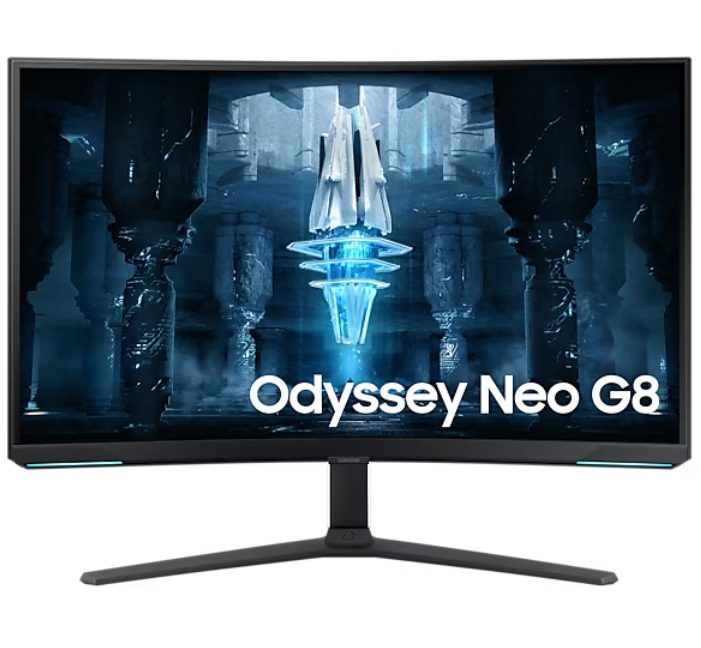 Samsung LS32BG850N 32" Odyssey Neo G8, извит VA гейминг монитор, 240Hz, 1 ms, 3840x2160, DP, 2xHDMI, USB хъб, Бял