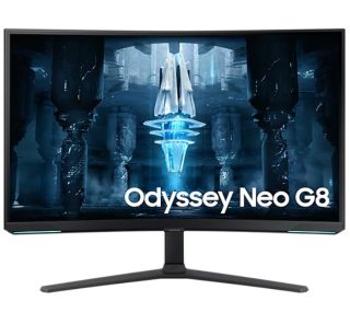 Samsung LS32BG850N 32" Odyssey Neo G8, извит VA гейминг монитор, 240Hz, 1 ms, 3840x2160, DP, 2xHDMI, USB хъб, Бял