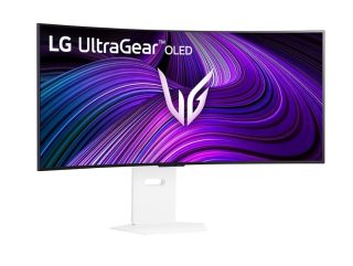 LG 39GX90SA-W 39" OLED UltraGear 21:9 извит Smart монитор, WQHD (3440x1440), 240Hz, HDR 10, бял