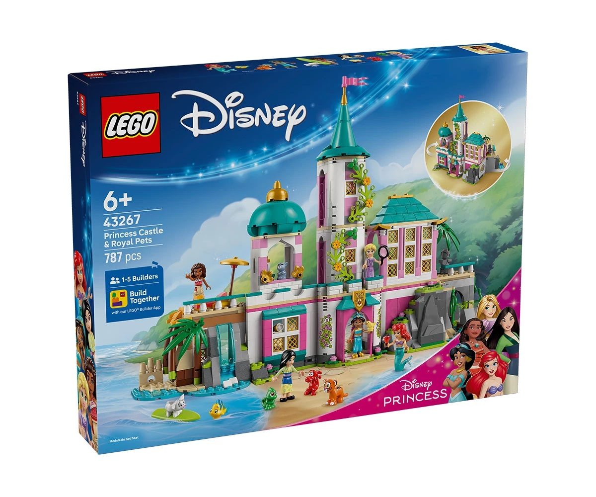 LEGO Disney 43267 - Замъкът на принцесите и кралските домашни любимци