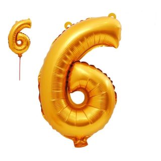 Балон ЦЕЛОФАН ЦИФРИ ЗЛАТО 80см №6