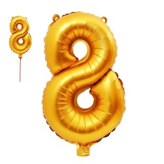 Балон ЦЕЛОФАН ЦИФРИ ЗЛАТО 80см №8