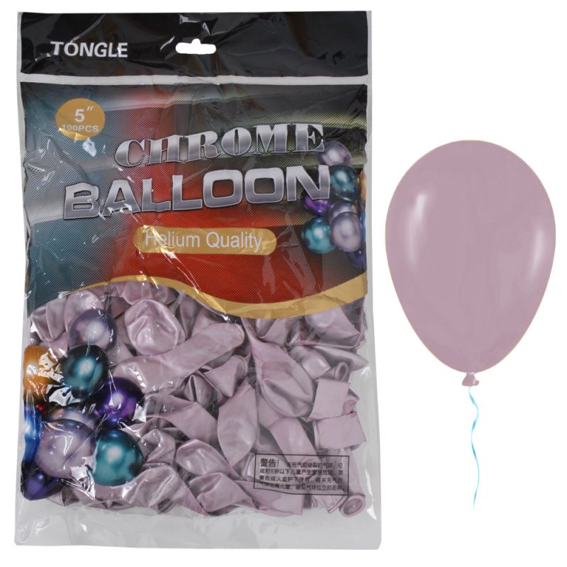 Балон 100бр 12.5см TONGLE ХРОМ РОЗОВ