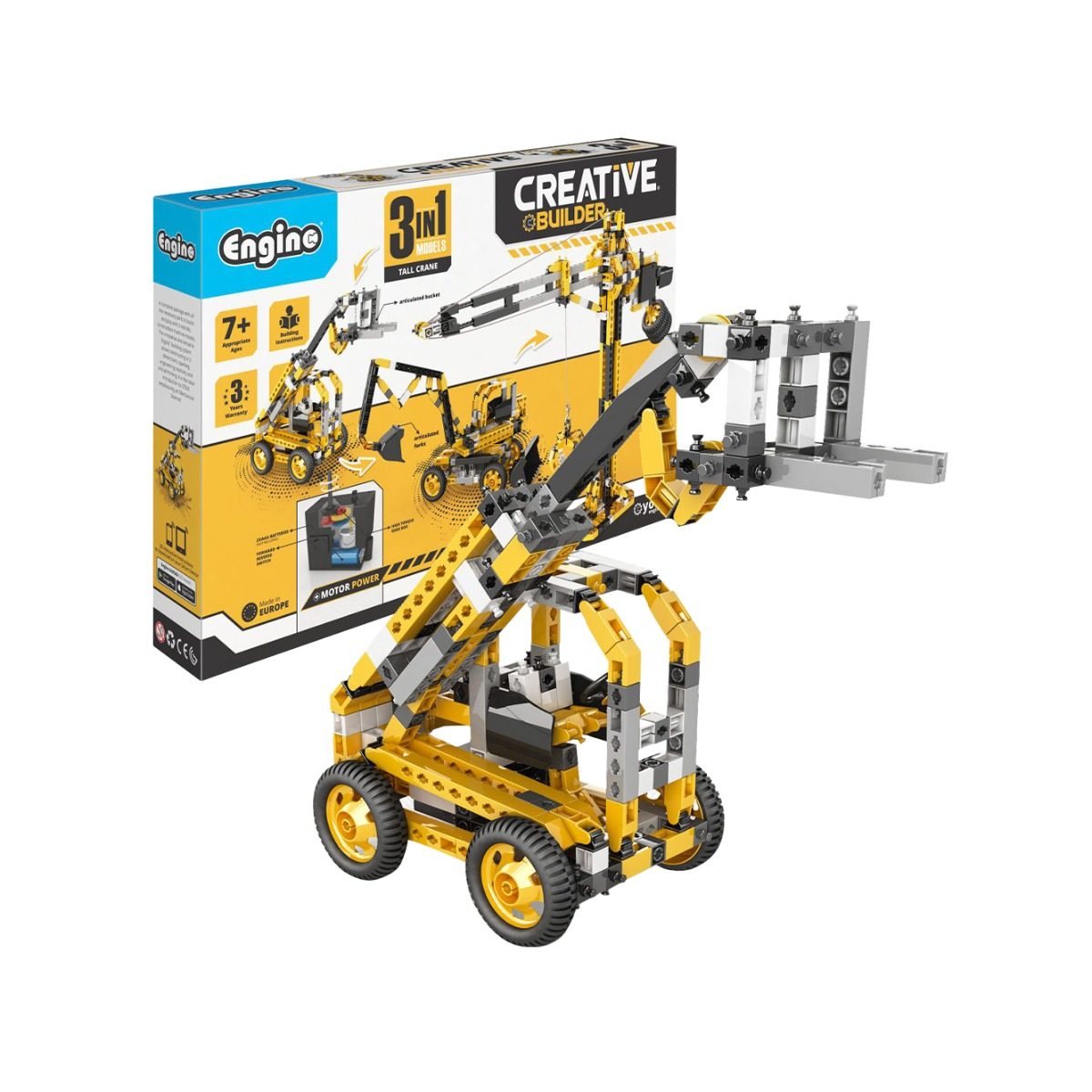 Конструктор 3 в 1 Engino Creative Builder - Висок кран