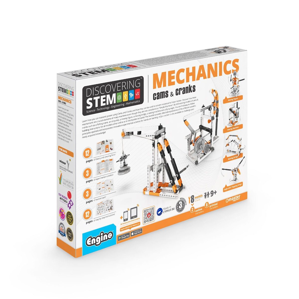 Конструктор Engino STEM Mechanics - Манивели и зъбци