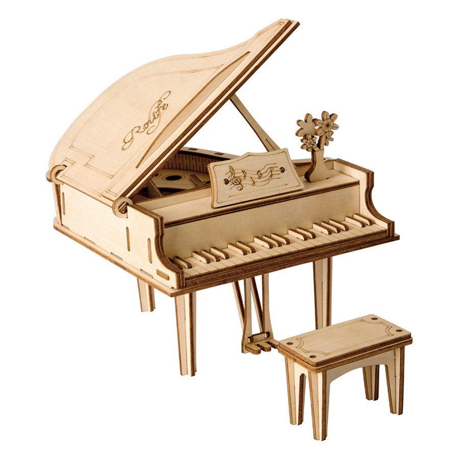 Дървен 3D Пъзел Grand Paino 74 части - Robotime