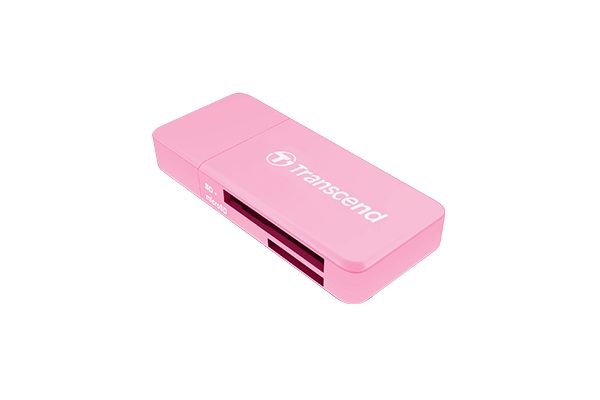Четец за карти Transcend SD/microSD, USB 3.0/3.1 Gen 1, розов