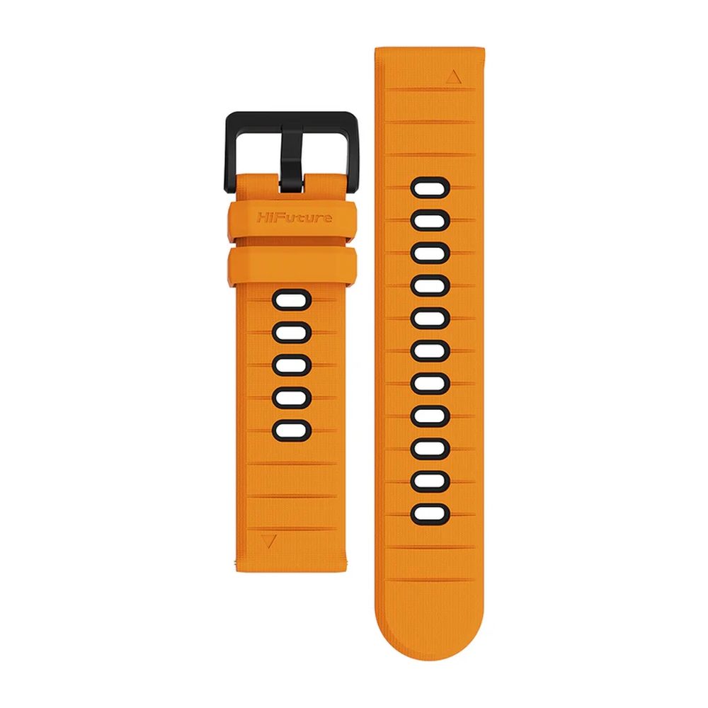 Каишка за часовник HiFuture Pilot-S Orange, Bio-Color Injection, закопчалка от неръждаема стомана, здрав силикон, уникални шарки, размер на китката: 22mm
