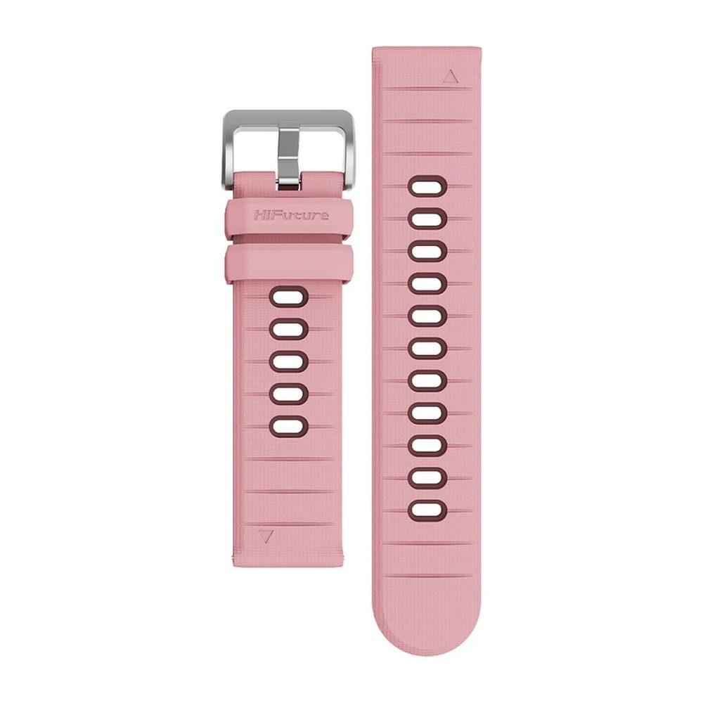 Каишка за часовник HiFuture Pilot-S Pink, Bio-Color Injection, закопчалка от неръждаема стомана от прахова металургия, плътен силикон, уникални шарки, размер: 22mm