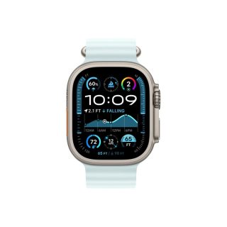 Каишка за Apple Watch 49 mm: Ледено синя океанска удължаваща каишка - естествено титаниево покритие
