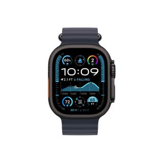 Apple Watch 49mm Band: Navy Ocean Band Extension - Black Titanium Finish