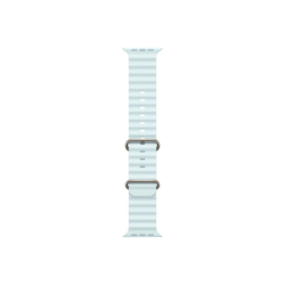Apple Watch 49mm Band: Ice Blue Ocean Band - Natural Titanium Finish