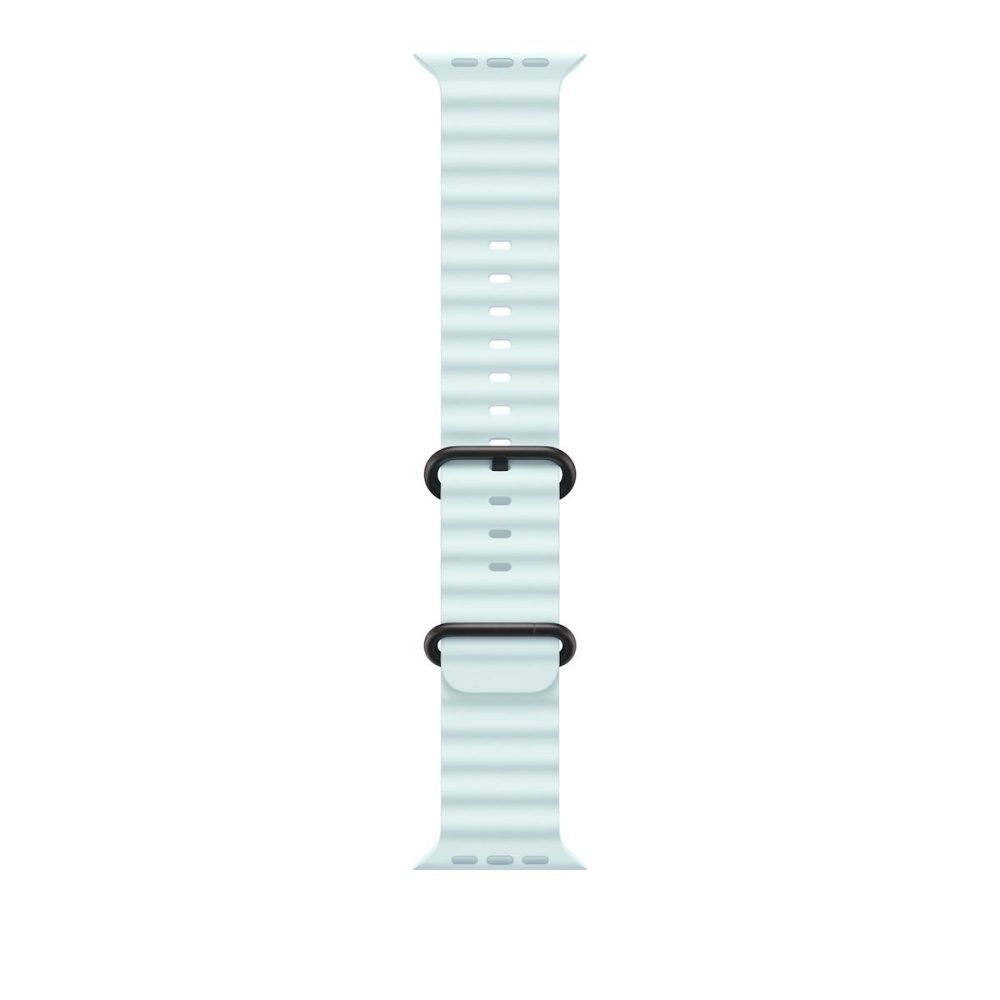 Apple Watch 49mm Band: Ice Blue Ocean Band - Black Titanium Finish