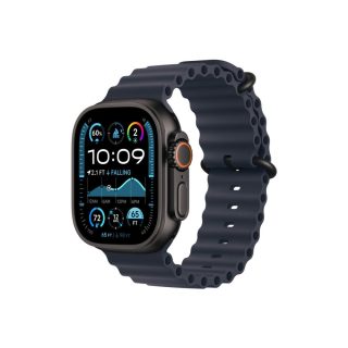 Apple Watch 49mm Band: Navy Ocean Band - Black Titanium Finish