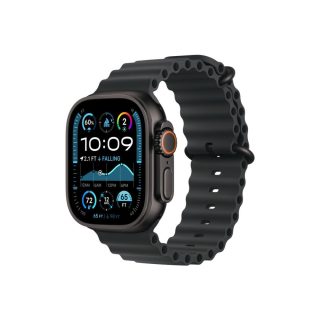 Apple Watch 49mm Band: Black Ocean Band - Black Titanium Finish