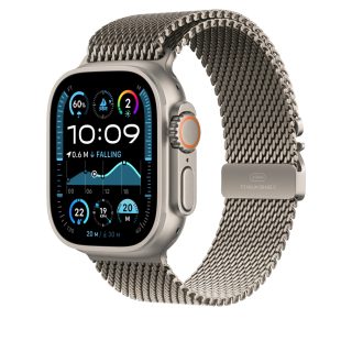 Apple Watch 49mm Milanese Loop: Natural Titanium Milanese Loop - Small