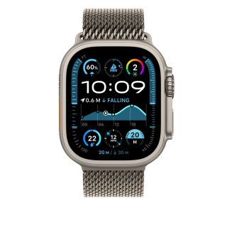 Apple Watch 49mm Milanese Loop: Natural Titanium Milanese Loop - Large