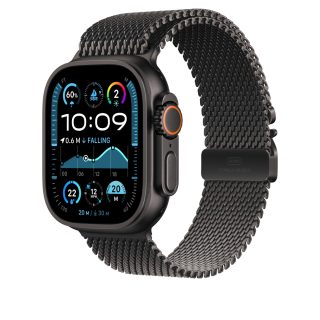 Apple Watch 49mm Milanese Loop: Black Titanium Milanese Loop – Large