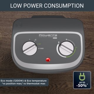 Rowenta SO2330 вентилаторна печка, 2400W, 2 степени, охлаждащ вентилатор, функция за тишина, 44dB(A), термостат, СИВ/ЧЕРЕН