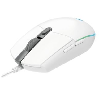 Logitech G102 Mouse, Lightsync RGB, 8000 DPI, 6 Programmable Buttons, White