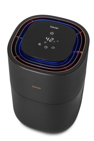 Овлажнител на въздух Beurer LB 300 plus – естествена технология за студено изпаряване, 3 нива на вентилатора, до 300 мл/ч, до 45 м2, резервоар 3 л, нощен режим и таймер