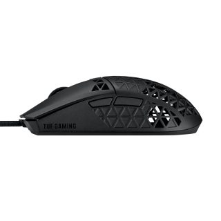 Asus TUF Gaming M4 Air Wired Gaming Mouse, 16,000 DPI сензор, 6 програмируеми бутона, ултралека въздушна обвивка, IPX6 водоустойчивост, ASUS Antibacterial Guard, TUF Gaming Paracord, чисти PTFE крачета, черен