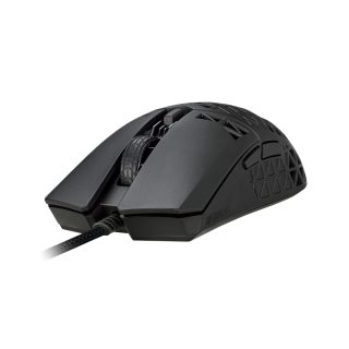 Asus TUF Gaming M4 Air Wired Gaming Mouse, 16,000 DPI сензор, 6 програмируеми бутона, ултралека въздушна обвивка, IPX6 водоустойчивост, ASUS Antibacterial Guard, TUF Gaming Paracord, чисти PTFE крачета, черен