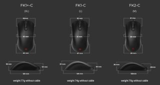Мишка BenQ ZOWIE FK2-C за еспорт, размер M, издание C, сензор 3360, 70g, DPI 400 / 800 / 1600 / 3200, симетричен дизайн