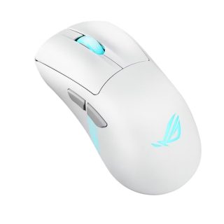 Asus ROG Keris II Origin Wireless Gaming Mouse, 65g Lightweight, Ergonomic, Push-Fit Switch Socket, 42K Optical Sensor, ROG Micro Switch II, ROG Omni Receiver, 5 Programmable Buttons, Moonlight White