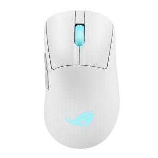 Asus ROG Keris II Origin Wireless Gaming Mouse, 65g Lightweight, Ergonomic, Push-Fit Switch Socket, 42K Optical Sensor, ROG Micro Switch II, ROG Omni Receiver, 5 Programmable Buttons, Moonlight White