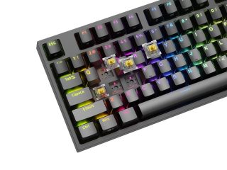 Genesis Gaming Keyboard Thor 404 TKL Black RGB Backlight US Layout Yellow Switch