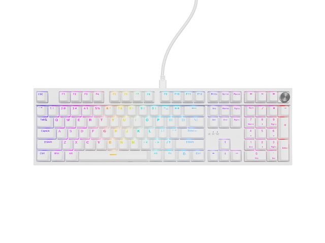 Genesis Mechanical Gaming Keyboard Thor 404 White RGB Backlight Gateron Yellow Pro, US Layout