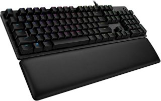 Logitech G513 Keyboard, GX Brown Tactile, Lightsync RGB, USB Passthrough Data/Power, Alumium Alloy, Game Mode, Memory Foam Palmrest, Gaming Keycaps, Keycap Puller, Black Carbon