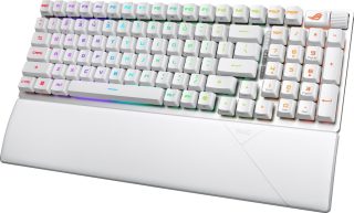 Asus ROG Strix Scope II 96 Wireless Gaming Keyboard, Tri-Mode Connection, Dampening Foam & Switch-Dampening Pads, Hot-Swappable Pre-lubed ROG NX Snow Mechanical Switches, PBT Keycaps, RGB-White