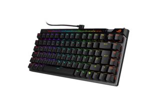 ASUS ROG Falchion Ace 75 HE геймърска клавиатура, 75% компактен формат, магнитни ROG HFX V2 и V2X суичове, Rapid Trigger, Speed Tap, 8000 Hz честота на опресняване, RGB, черна