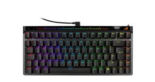 ASUS ROG Falchion Ace 75 HE геймърска клавиатура, 75% компактен формат, магнитни ROG HFX V2 и V2X суичове, Rapid Trigger, Speed Tap, 8000 Hz честота на опресняване, RGB, черна