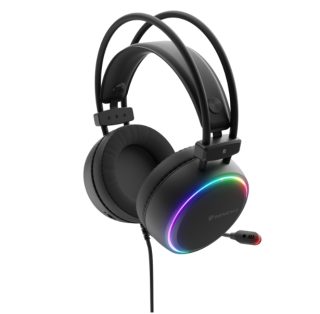 Genesis Слушалки Neon 614 с микрофон RGB подсветка Черен USB
