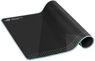 Asus ROG Hone Ace Aim Lab Edition Gaming Mouse Pad, 508 X 420 x 3 mm, голям размер, мек, хибриден плат, неплъзгаща се гумена основа, за еспорт и FPS игри, черен