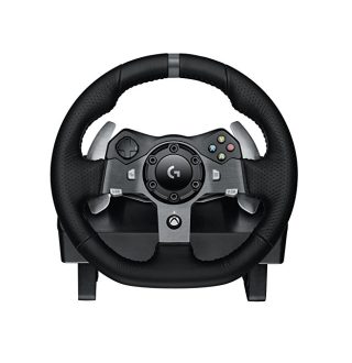 Logitech G920 Driving Force Racing Wheel, Xbox One, PC, 900° завъртане, Dual Motor Force Feedback, регулируеми педали, кожа