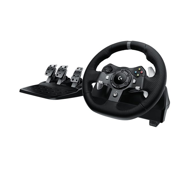 Logitech G920 Driving Force Racing Wheel, Xbox One, PC, 900° завъртане, Dual Motor Force Feedback, регулируеми педали, кожа