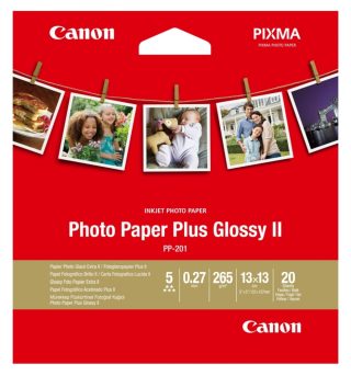 Canon Plus Glossy II PP-201 фотографска хартия, 5x5", 20 листа