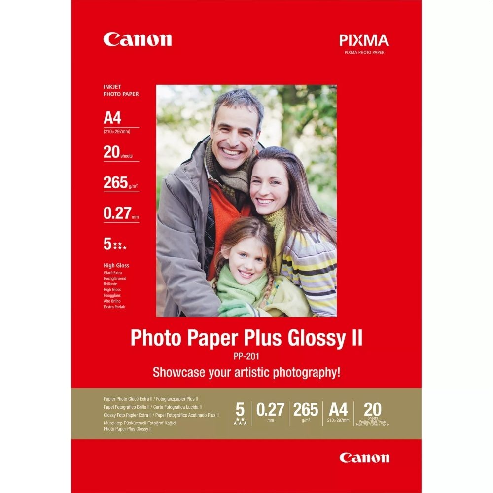 Canon Plus Glossy II PP-201 фотокартия, A4, 20 листа