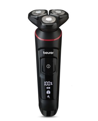 Beurer MN8X ротационна машинка за бръснене, 360° гъвкава глава, магнитно свързване, LED дисплей, водоустойчива (IPX7), функция за бързо зареждане (10 мин. работа; 5 мин. зареждане), включ. зарядно и станция за съхранение, предпазна капачка и четка за почистване