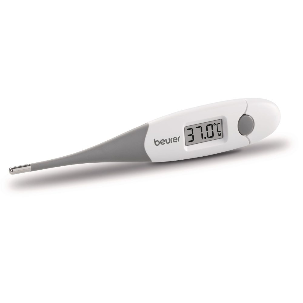 Клиничен термометър Beurer FT 16/1, контактна технология, дисплей в °C, резултат само за 10 сек, предпазна капачка; водоустойчив, бял