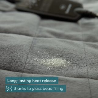 Beurer HK 145 CosyWeight Green Planet XXL, 100% рециклиран материал, прилепваща термоподложка благодарение на пълнеж от стъклени топчета, BSS, OEKO-TEX Standard 100, 6 температурни степени, автоматично изключване след 90 мин; пере се на 30°