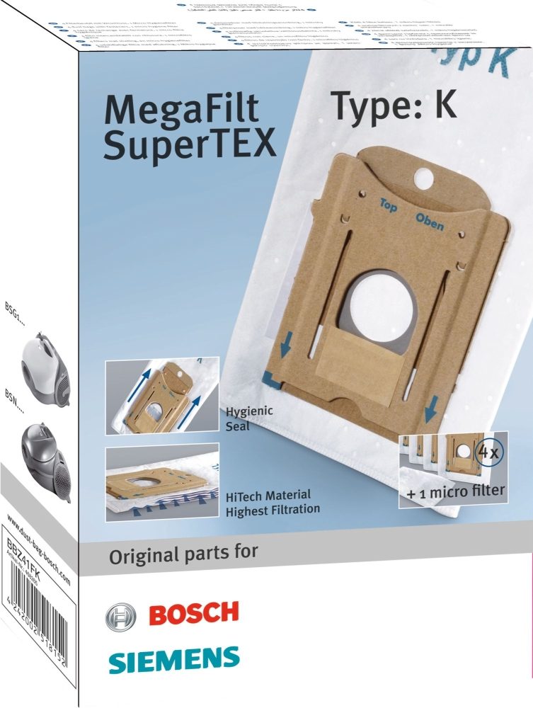 Bosch BBZ41FK Комплект торбички за прахосмукачка MEGAfilt Super
