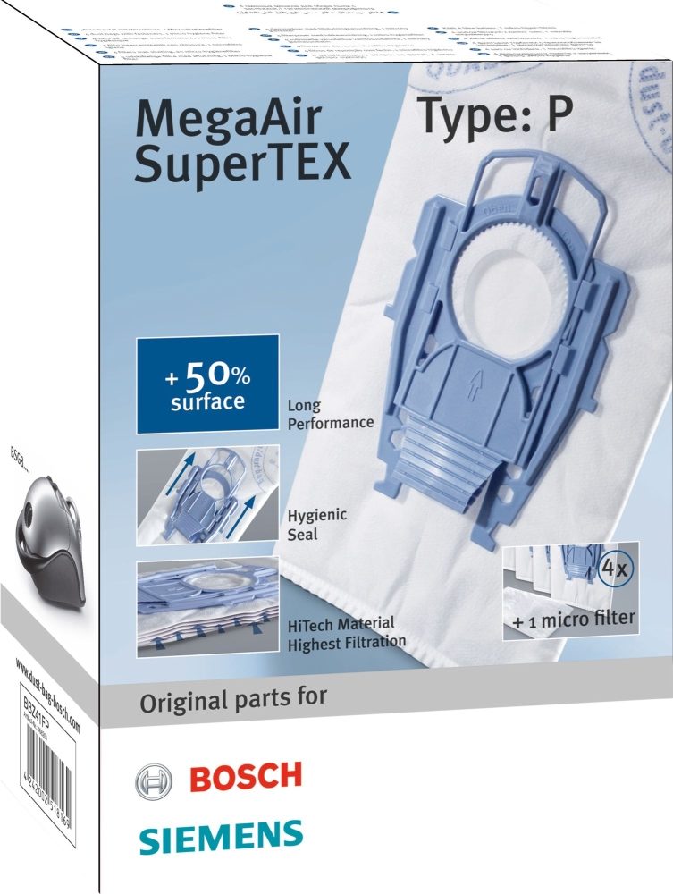 Bosch BBZ41FP Комплект торбички за прахосмукачка MegaAir Super