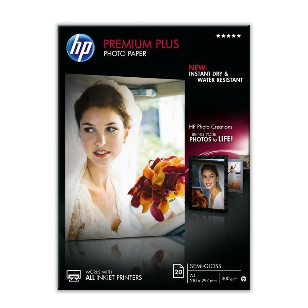 HP Premium Plus Полугланцова фотографска хартия - 20 листа/A4/210 x 297 мм